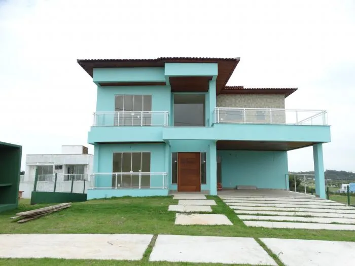 Vista externa fachada de casa duplex